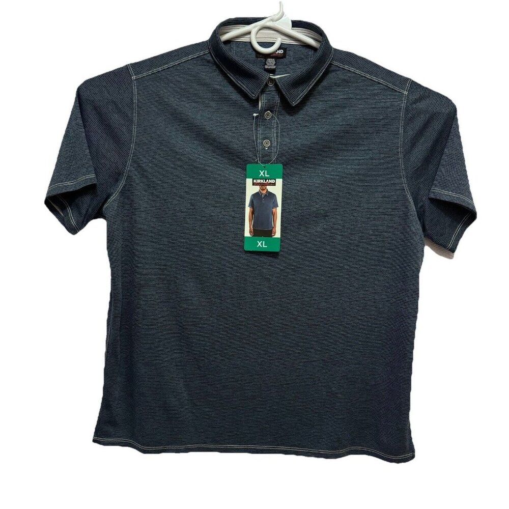Mens Polo Shirt XL Blue Kirkland Signature Performance Pull Over X-Large